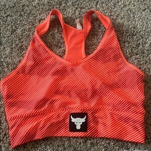 Under Armour Orange Sports Bra with Racerback Design